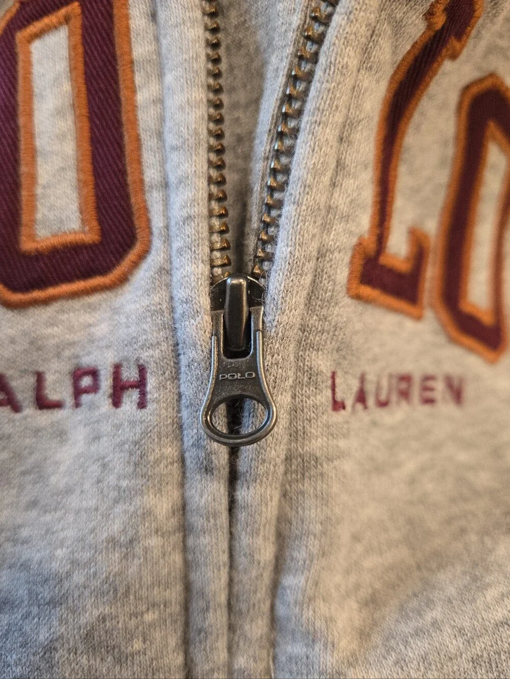 Polo Ralph Lauren Heather Gray Brown Embroidered Logo Hoodie Sweatshirt Boys 24M